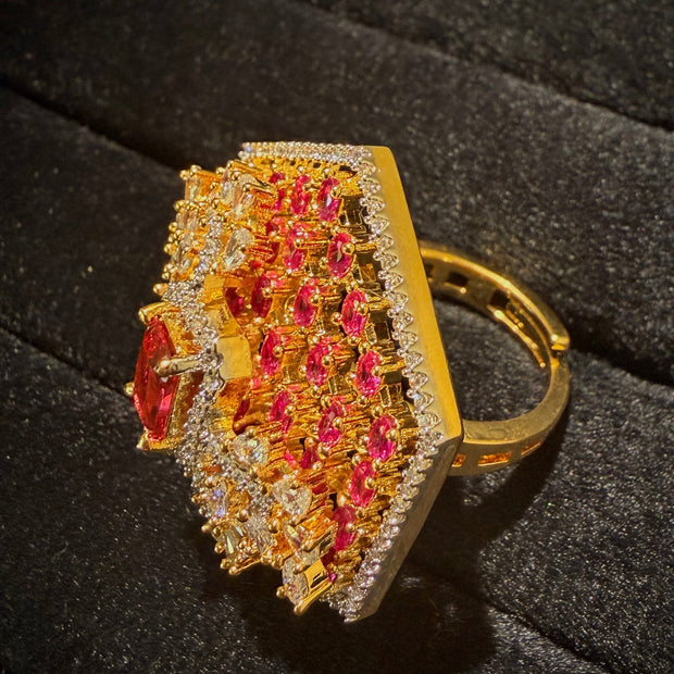 Royal Hexagon Multi-Stone Cocktail Ring