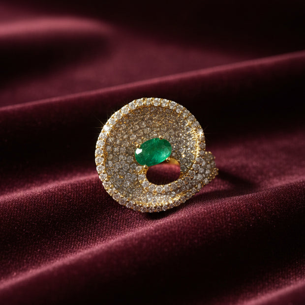 Swirl Pavé Designer Ring