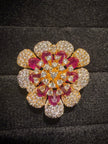 Royal Floral Cluster Ruby & Diamond Ring