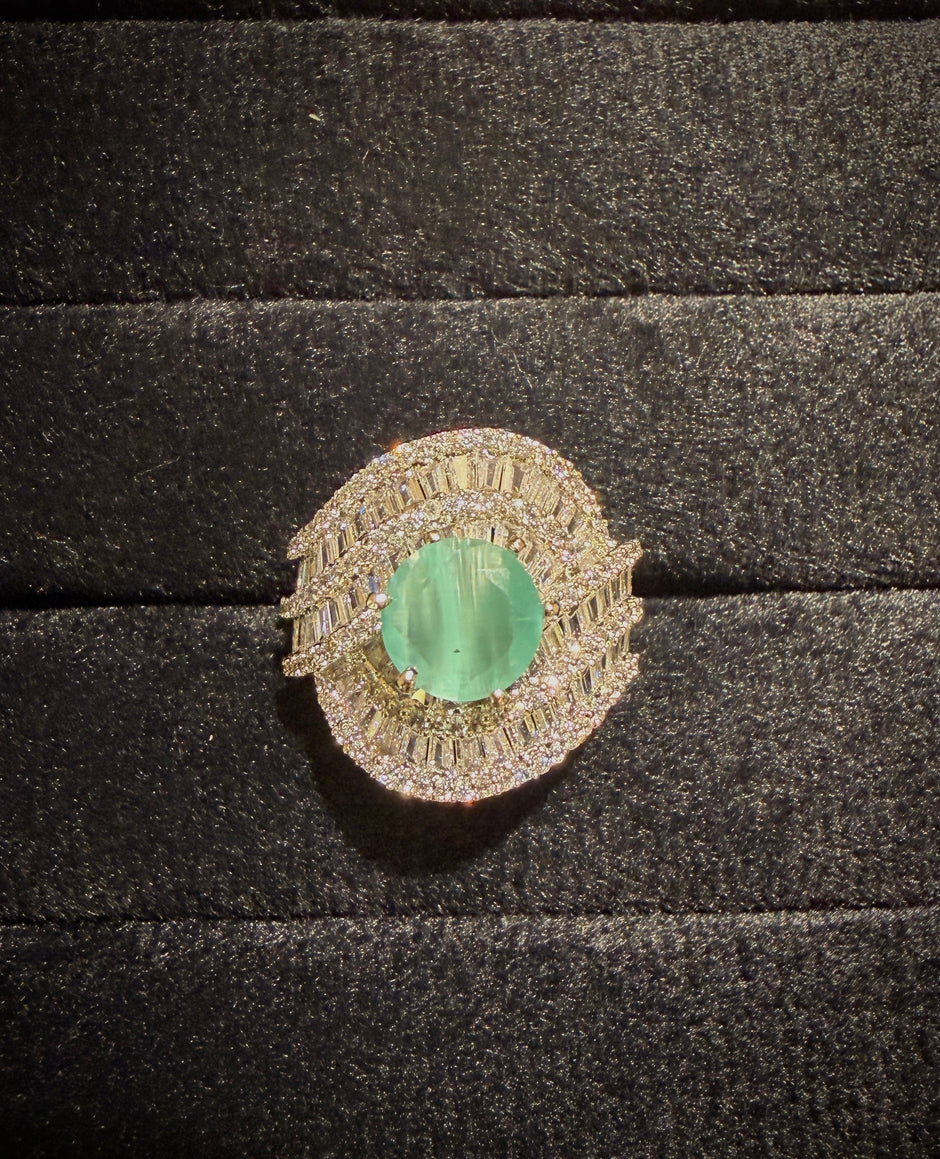 Luxury Minty Halo Ring