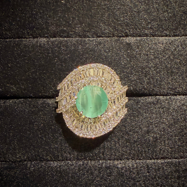 Luxury Minty Halo Ring