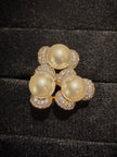 Royal Triple Pearl Cluster Ring