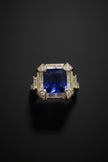 Blue Square-Cut Royal Designer Ring