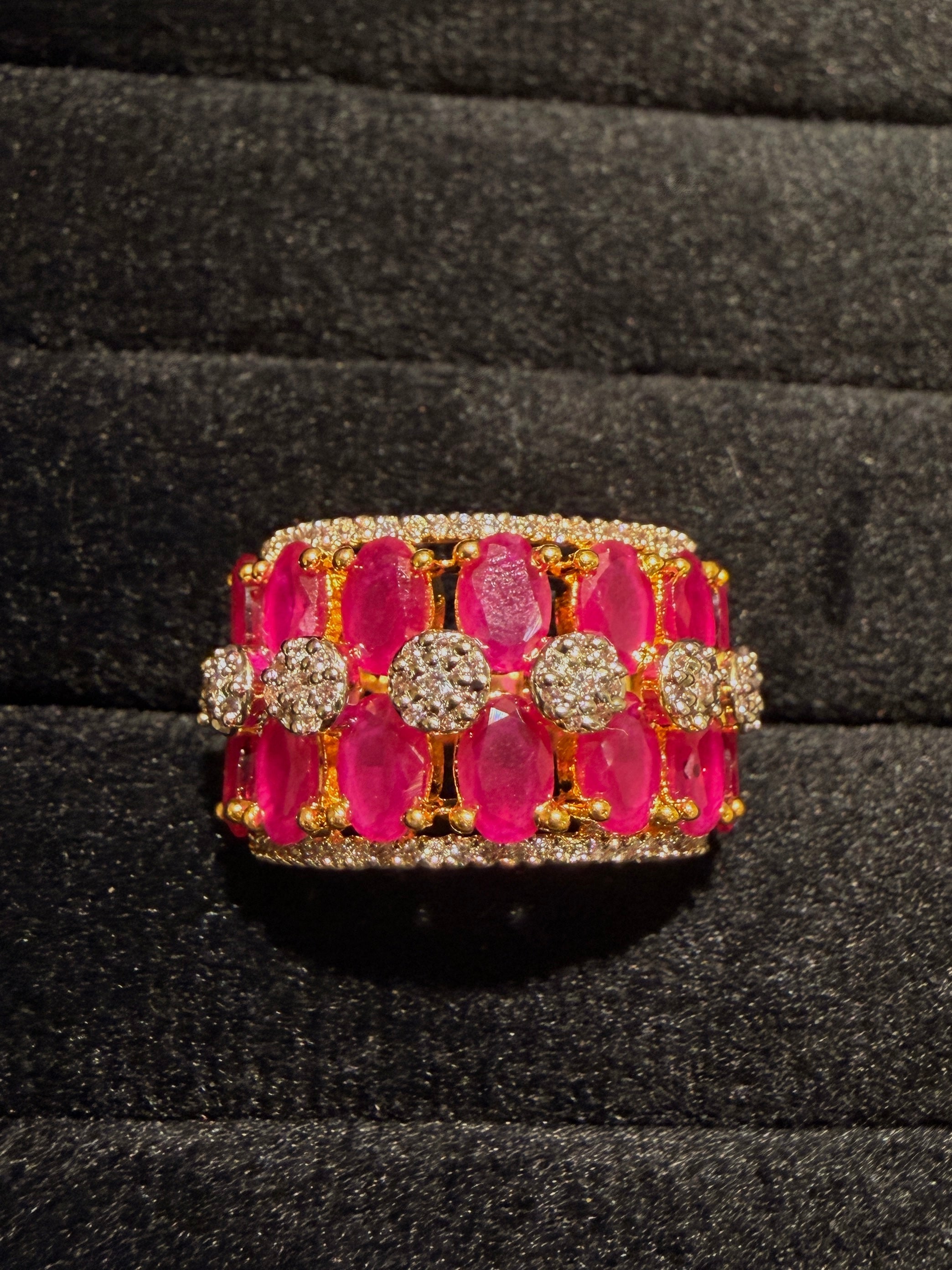 Luxury Ruby Cluster Designer Ring