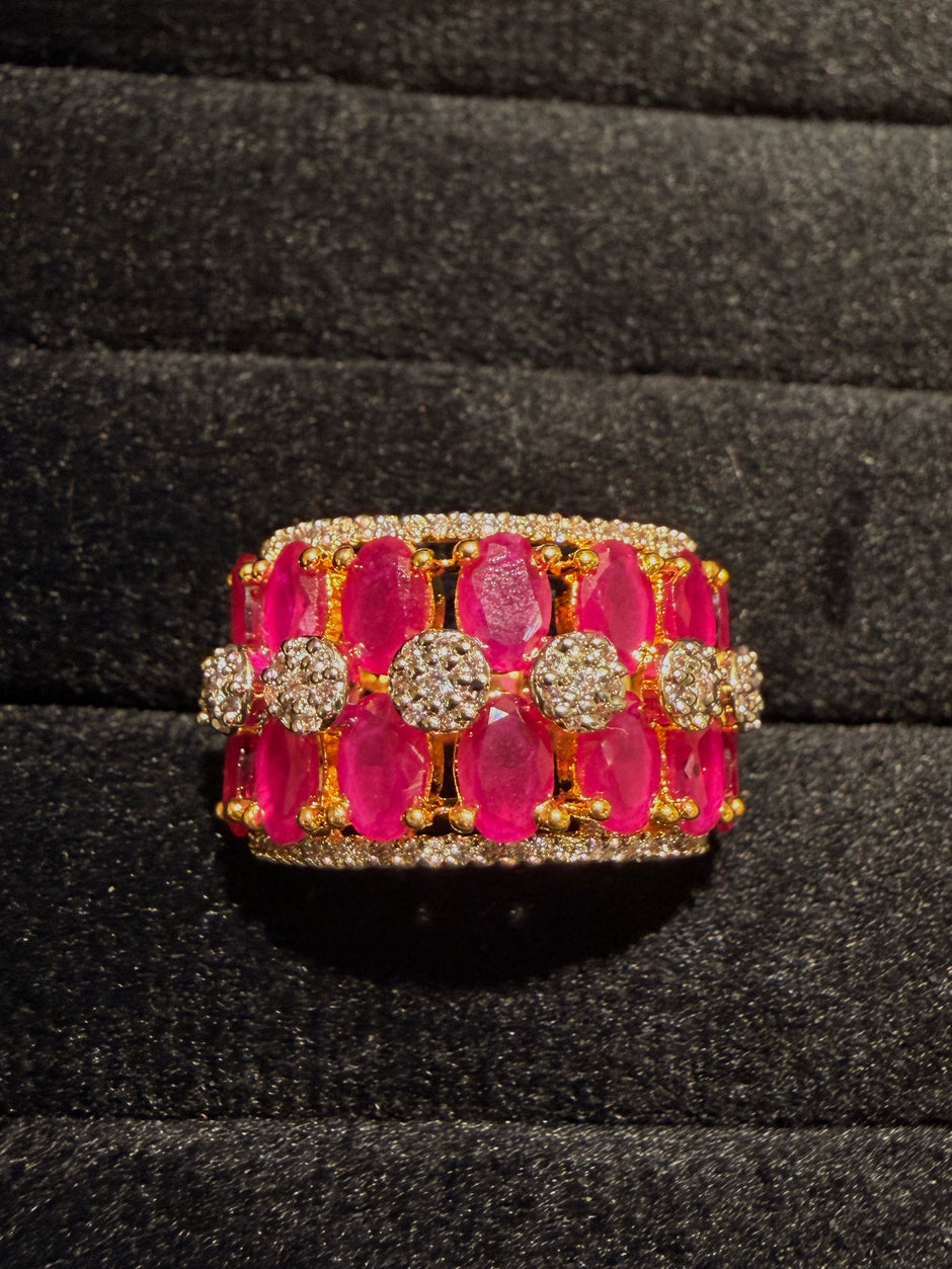Luxury Ruby Cluster Designer Ring