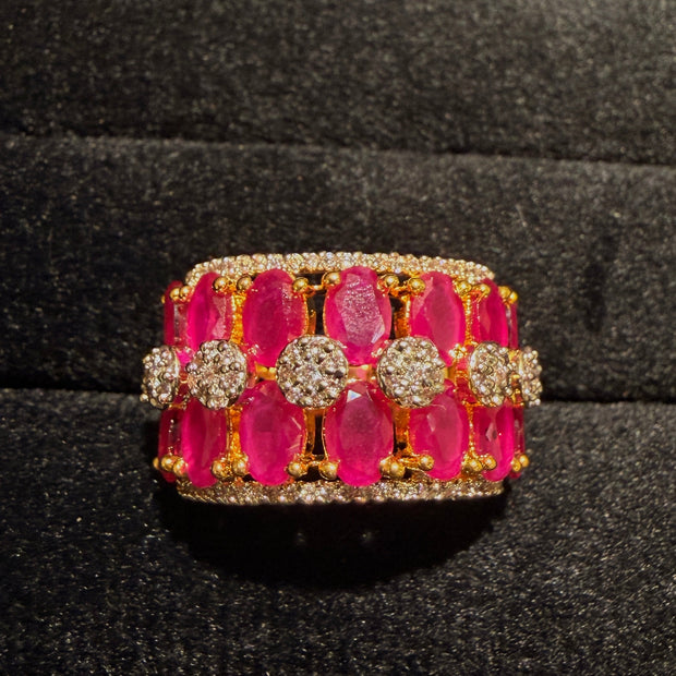Luxury Ruby Cluster Designer Ring