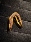 Elegant Curved Pavé Stone Ring