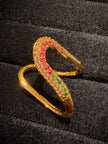Elegant Curved Pavé Stone Ring