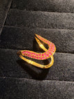 Elegant Curved Pavé Stone Ring