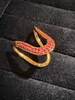 Elegant Curved Pavé Stone Ring