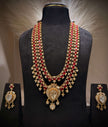 Regal Ruby Polki Double‑Layer Haar Necklace Set