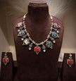Firestone Navratna Statement Necklace Set
