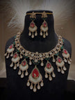 Regal Emerald & Ruby MOP Drop Choker Set