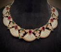 Regal Carved Mother of Pearl Necklace Set