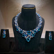 Classic Aqua Blue Crystal Necklace Set