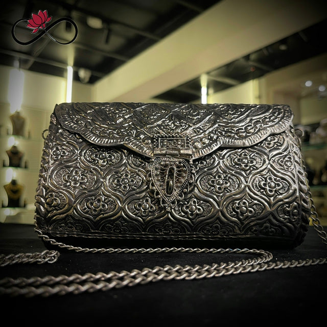 Heritage Oxidised Silver Handcrafted Brass Clutch