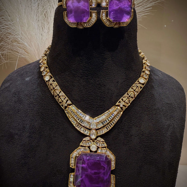 Imperial Amethyst Statement Necklace Set