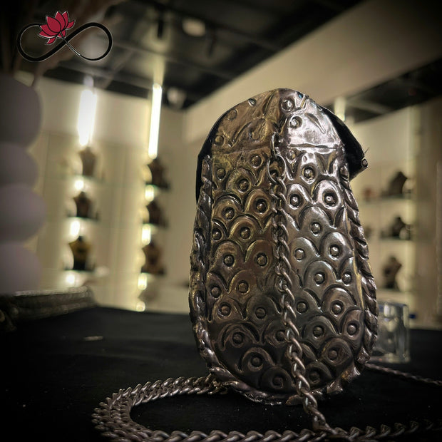 Heritage Oxidised Silver Handcrafted Brass Clutch