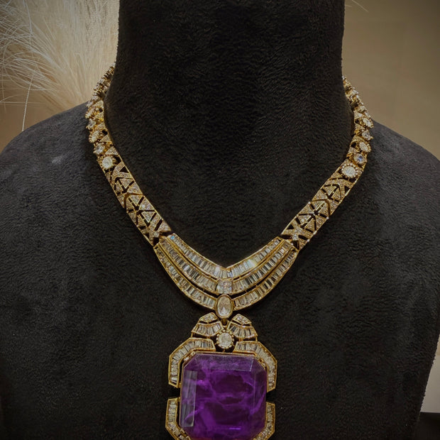Imperial Amethyst Statement Necklace Set
