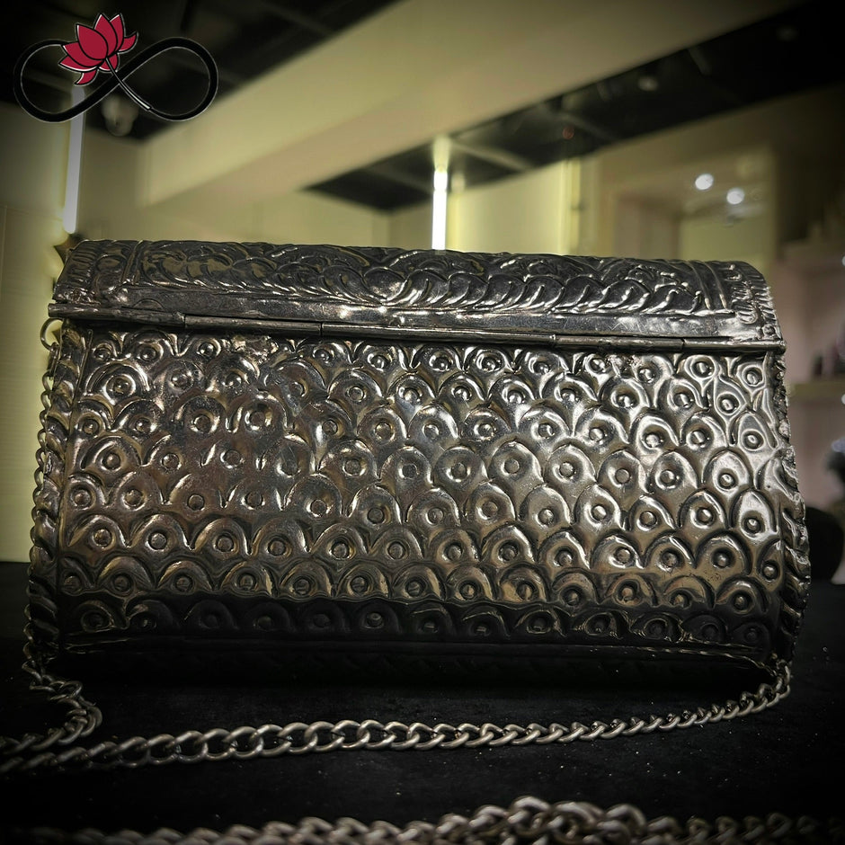 Heritage Oxidised Silver Handcrafted Brass Clutch