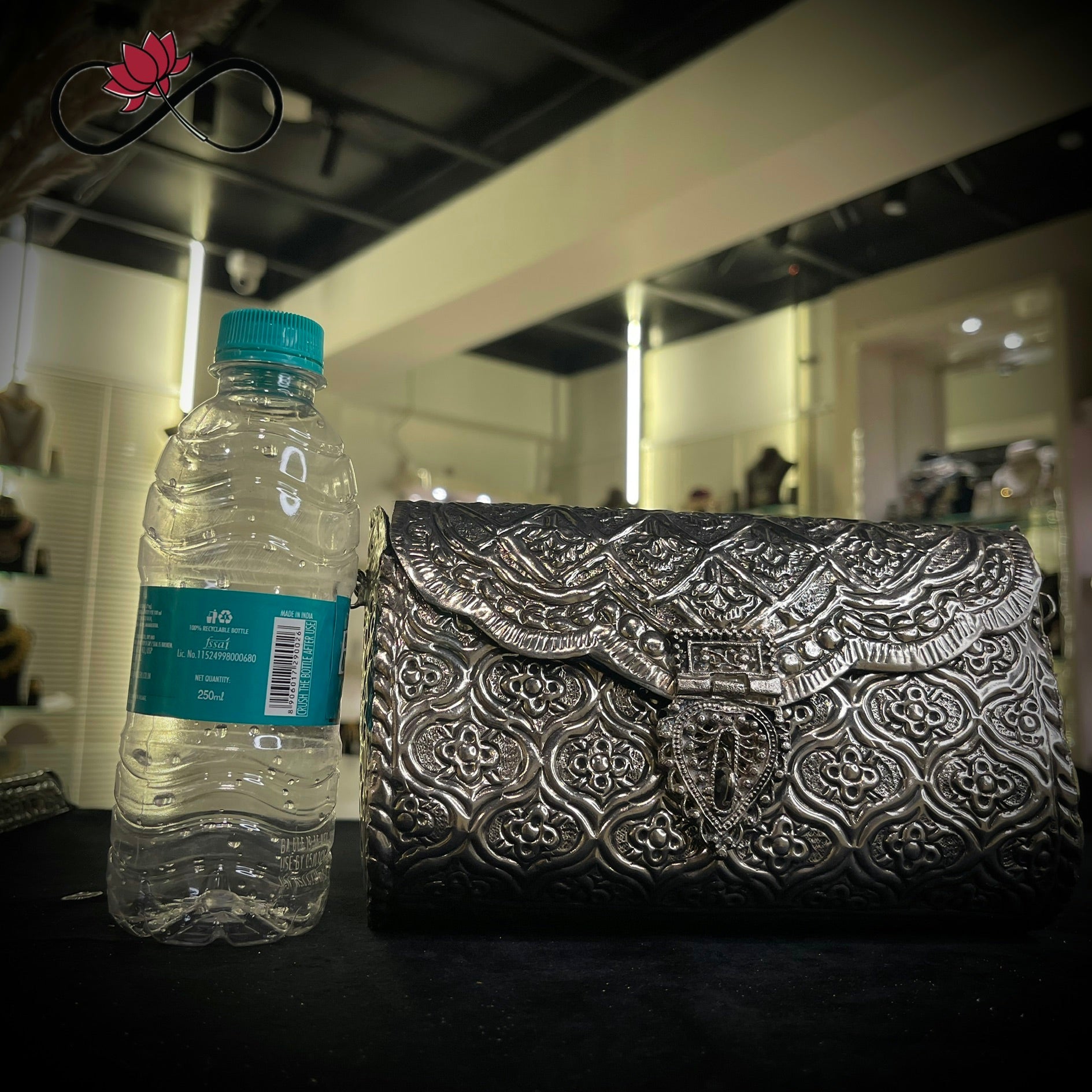 Heritage Oxidised Silver Handcrafted Brass Clutch