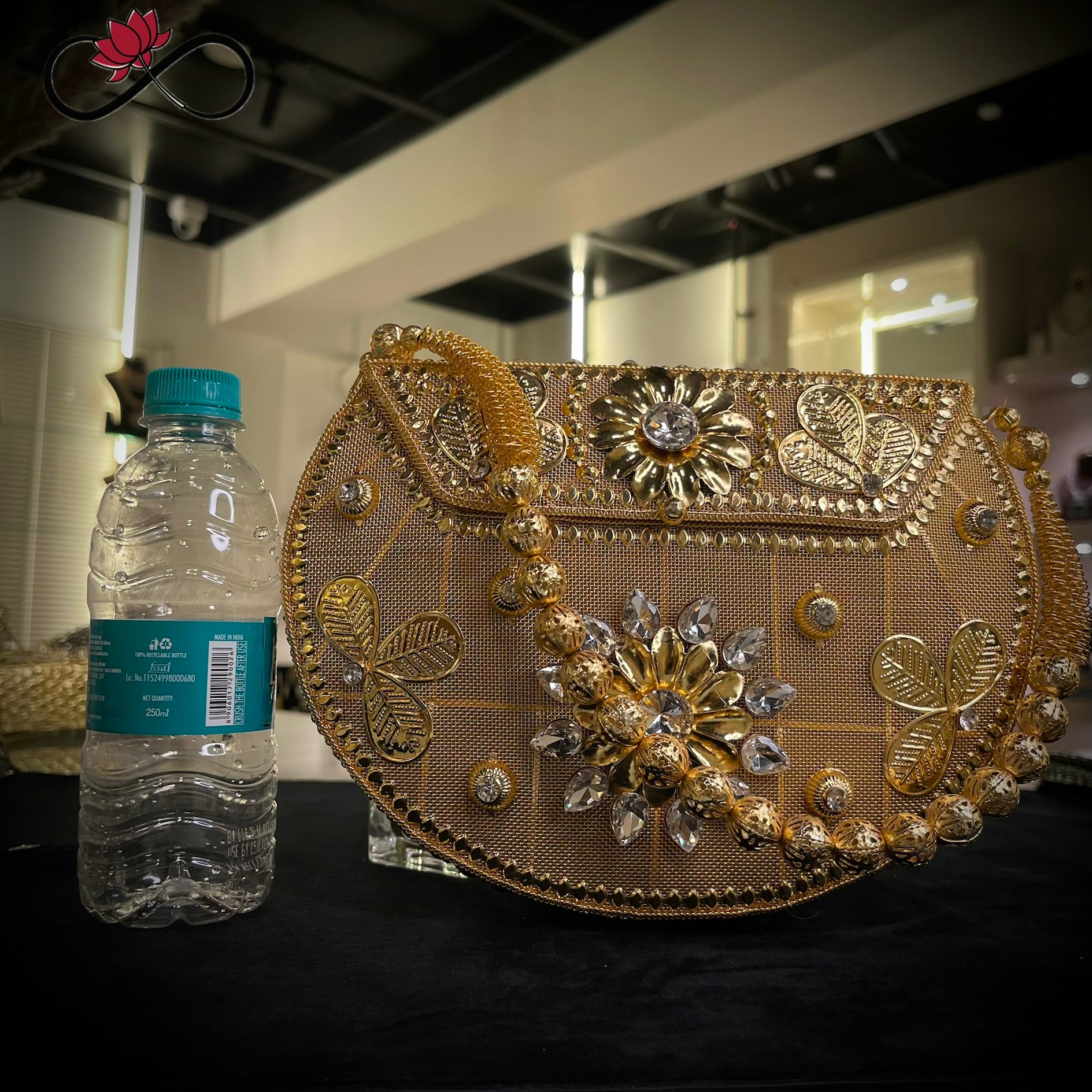 Majestic Golden Heritage Handcrafted Brass Bag
