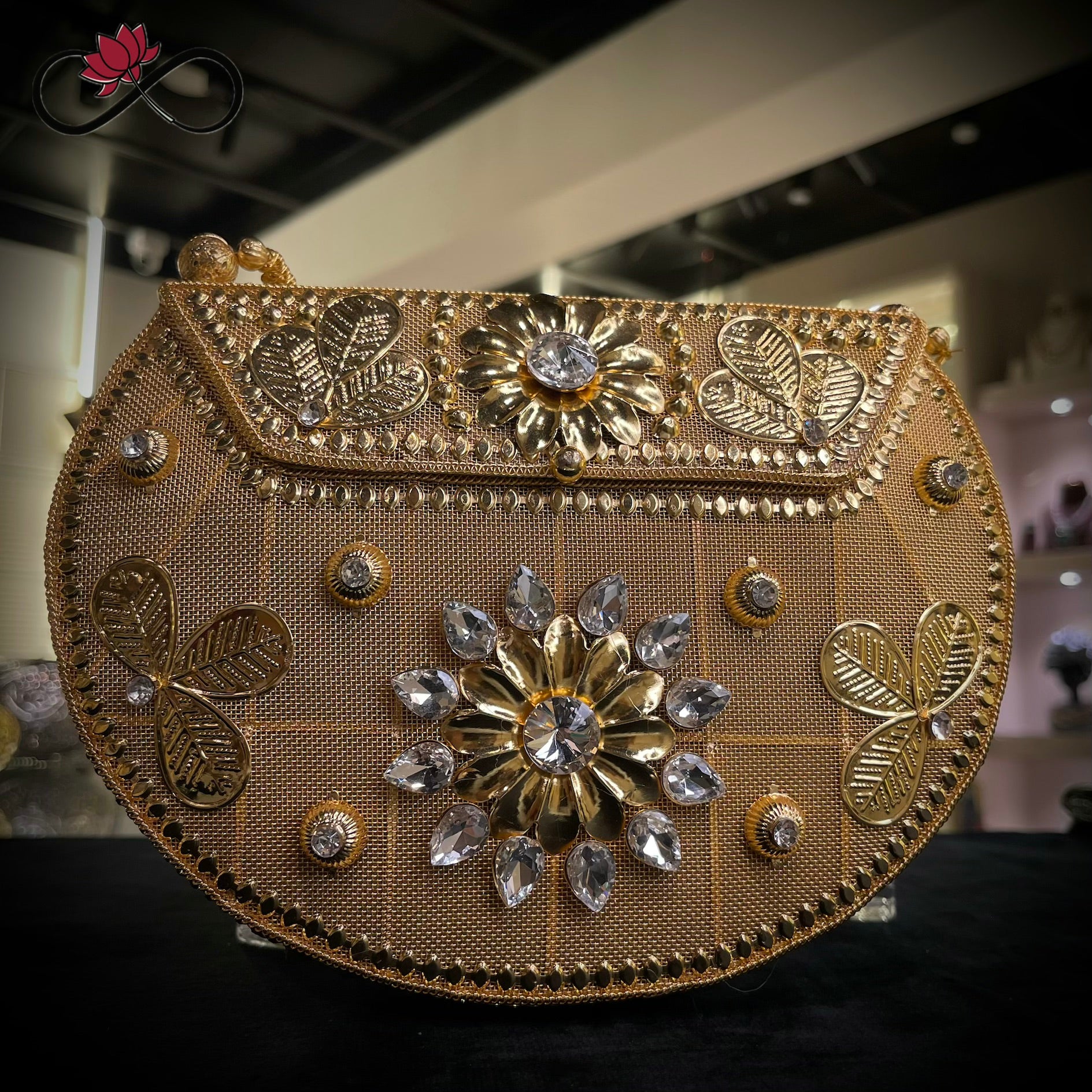 Majestic Golden Heritage Handcrafted Brass Bag