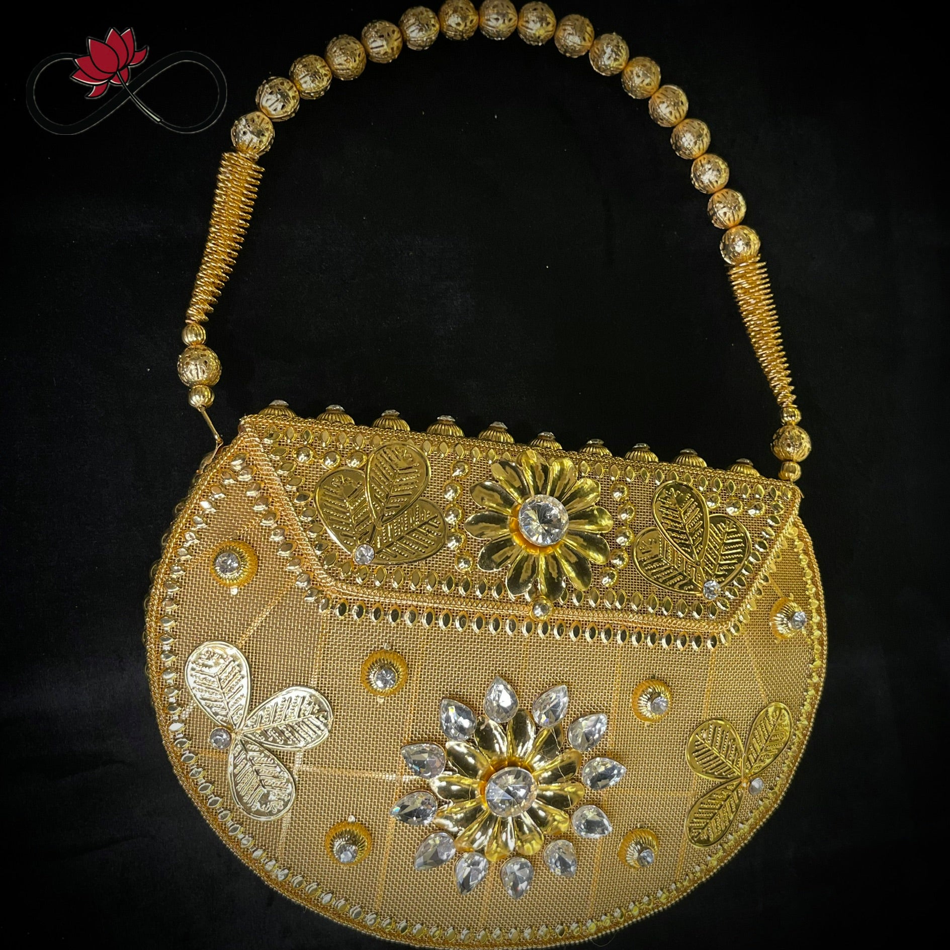 Majestic Golden Heritage Handcrafted Brass Bag