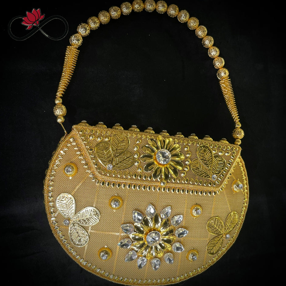 Majestic Golden Heritage Handcrafted Brass Bag