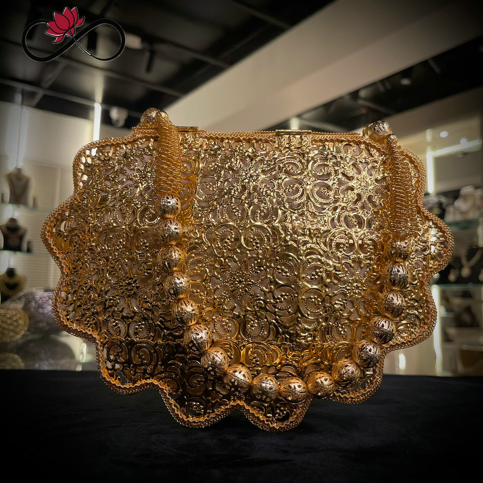 Grandeur Golden Vintage Handcrafted Brass Bag