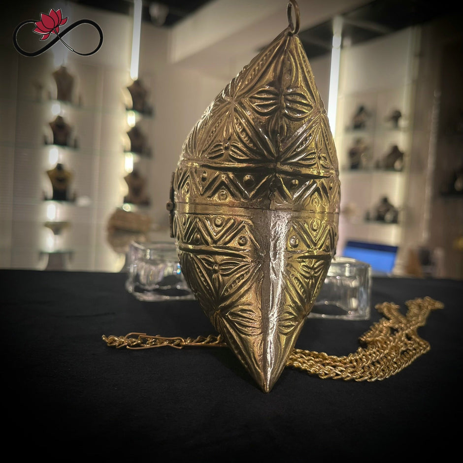 Timeless Golden Leaf Handcrafted Brass Clutch