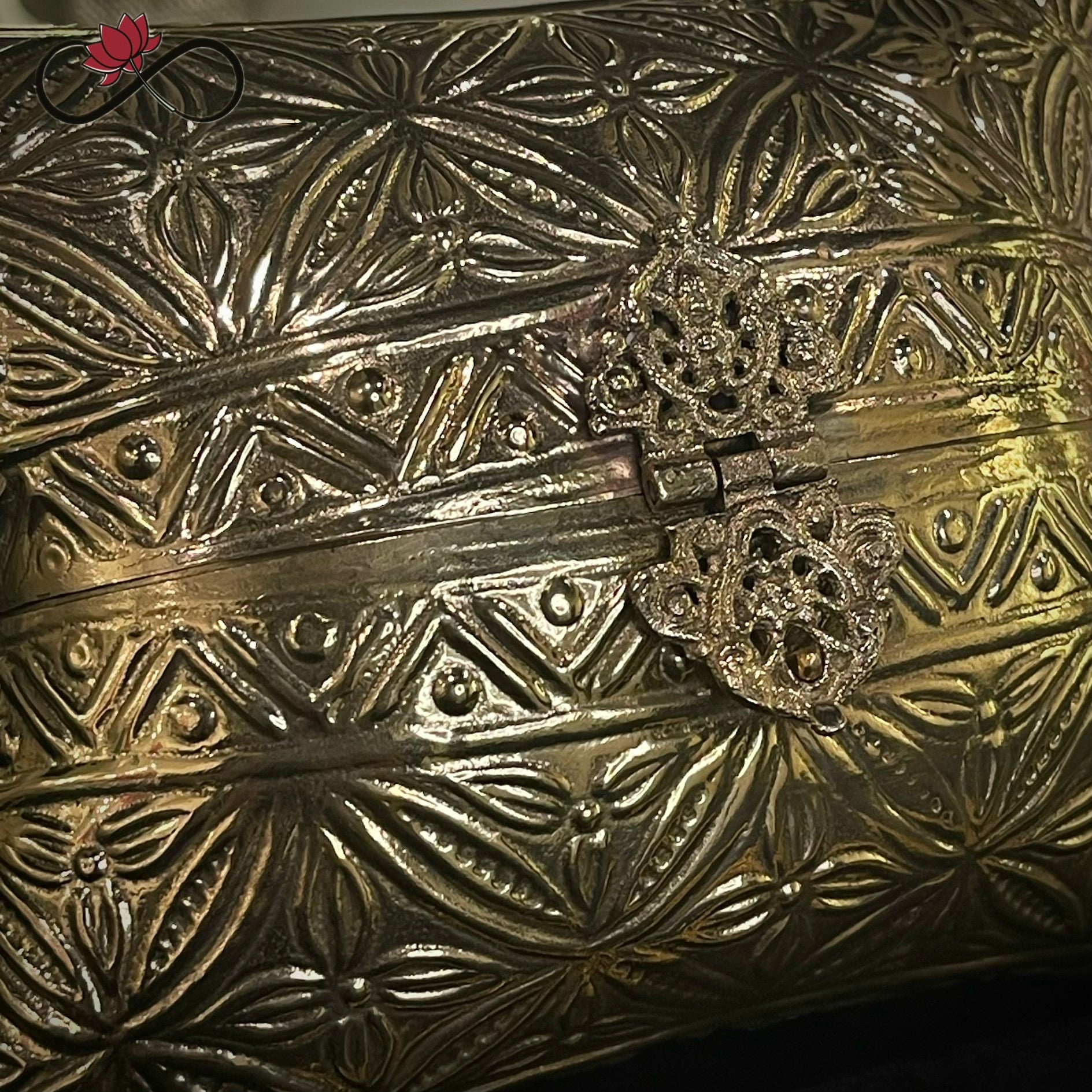 Timeless Golden Leaf Handcrafted Brass Clutch