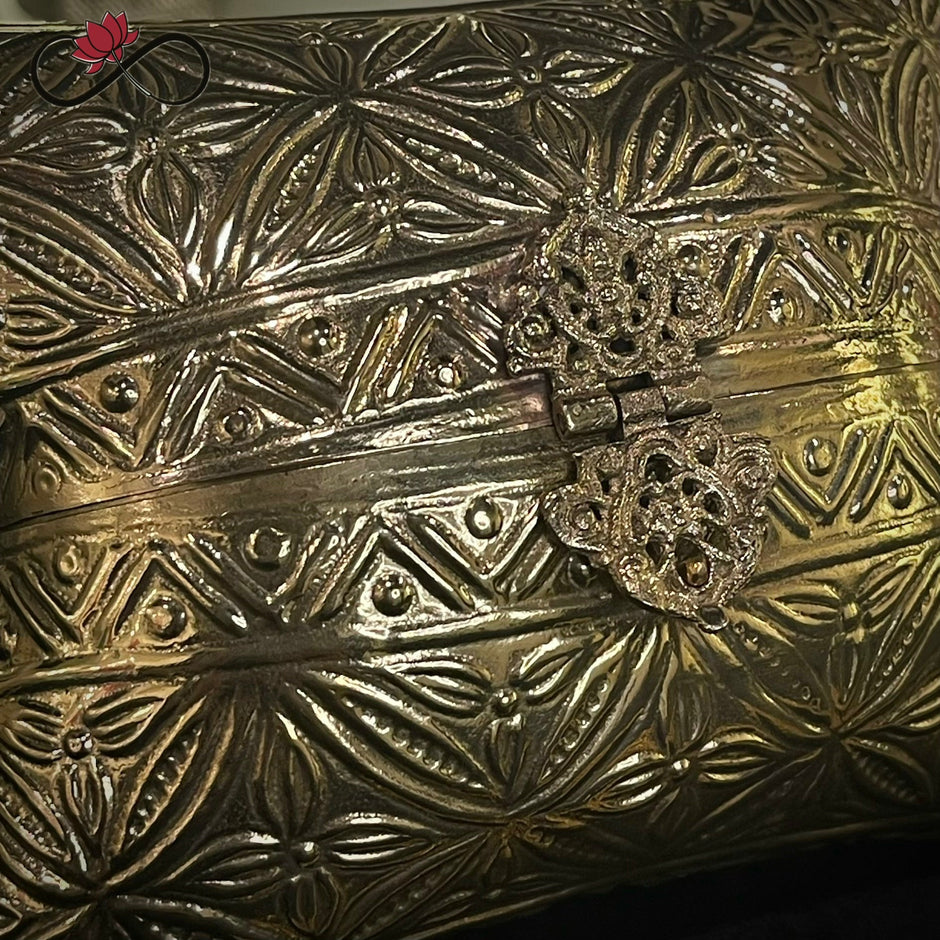 Timeless Golden Leaf Handcrafted Brass Clutch
