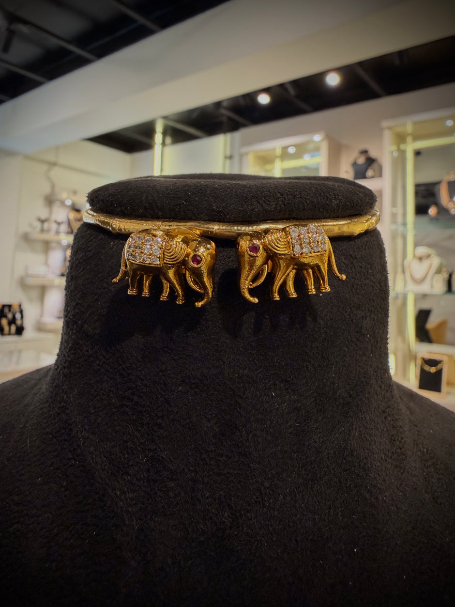 Antique Elephant Choker Necklace Set