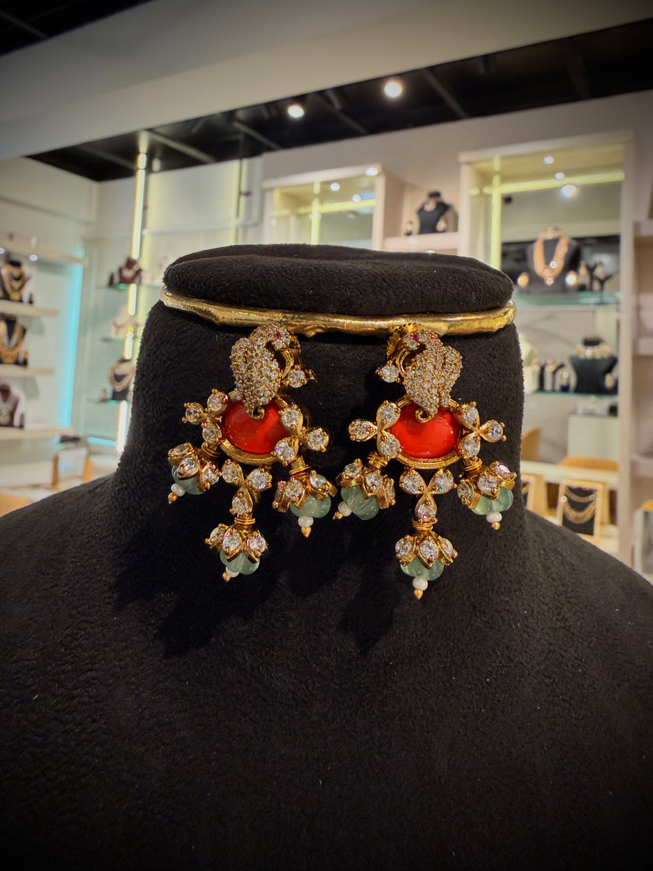 Elegant Stone Drop Necklace Set