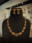 Elephant Motif Green Stone Necklace Set