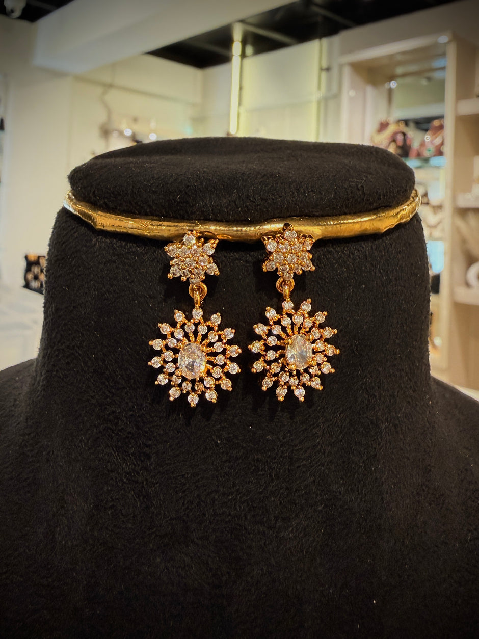 Luxe Sunburst Crystal Necklace Set