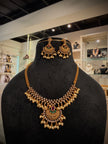Kundan Pearldrop Crescent Necklace Set