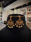 Kundan Pearldrop Crescent Necklace Set