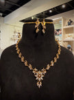 Elegant CZ Leaf Necklace Set