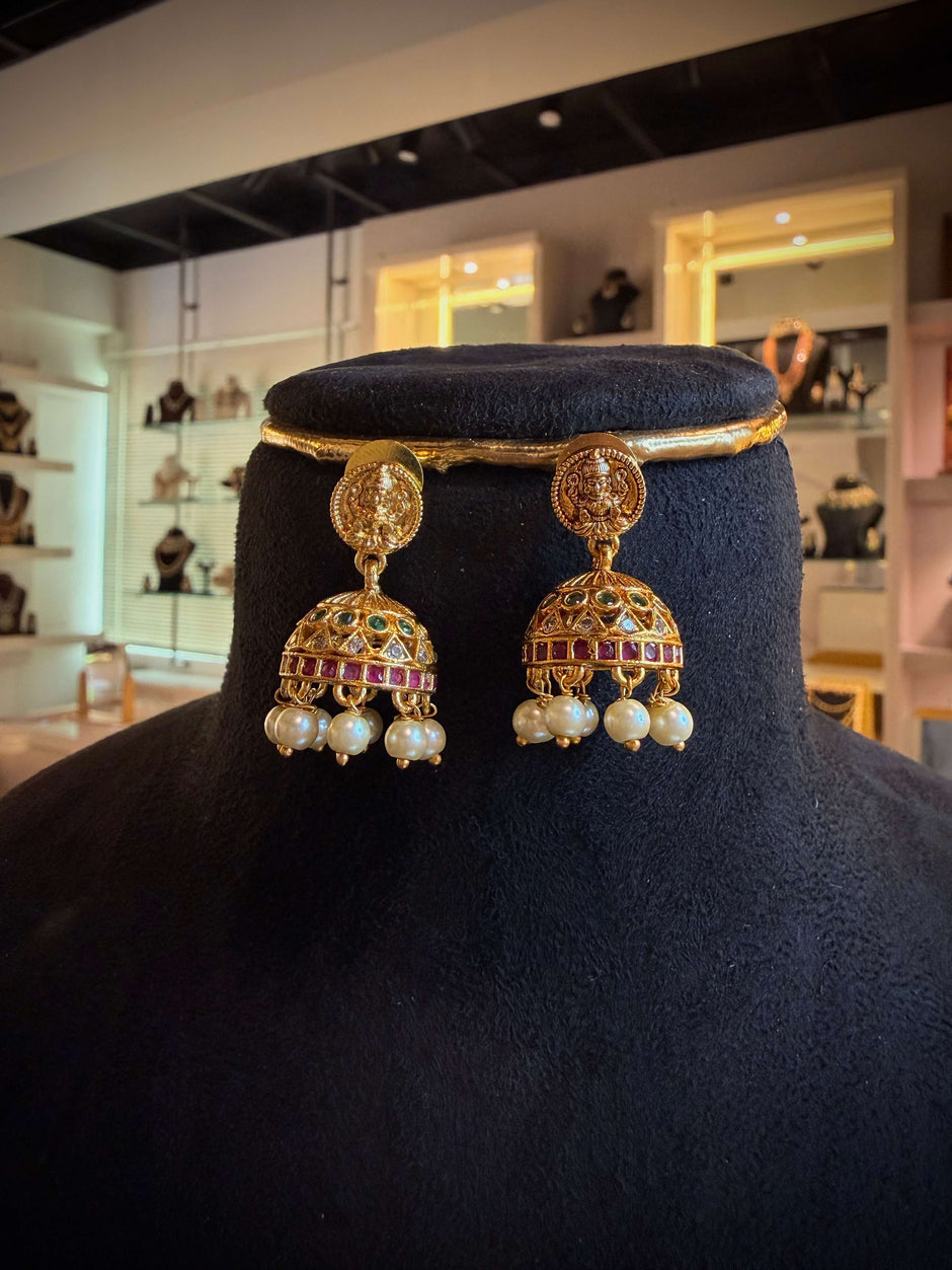 Festive Temple Pearl Necklace Set