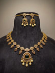 Antique Stone Pearl Drop Neckalce Set