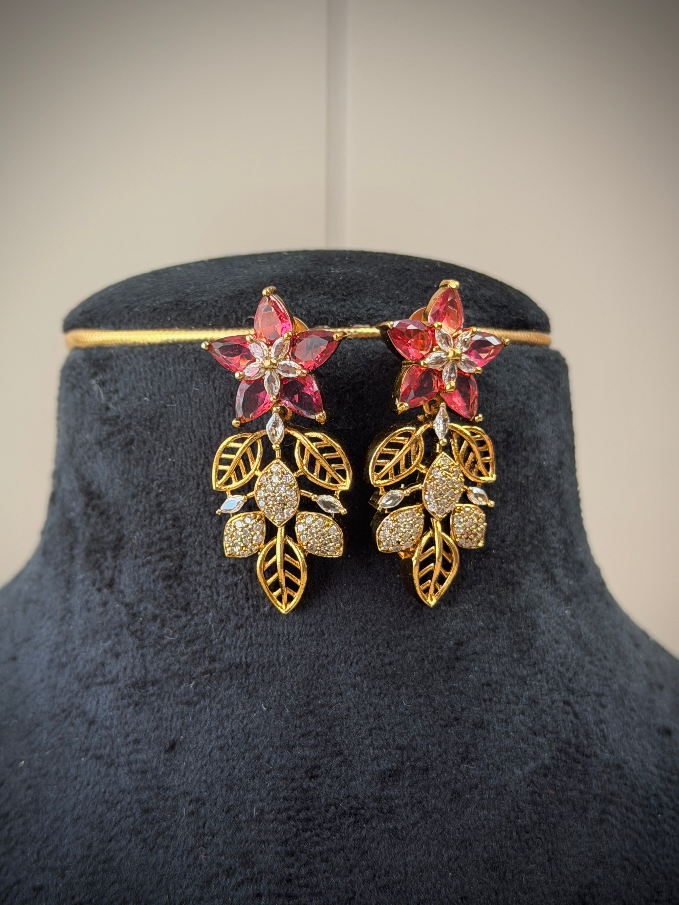 Blossom Crystal Flower Necklace Set