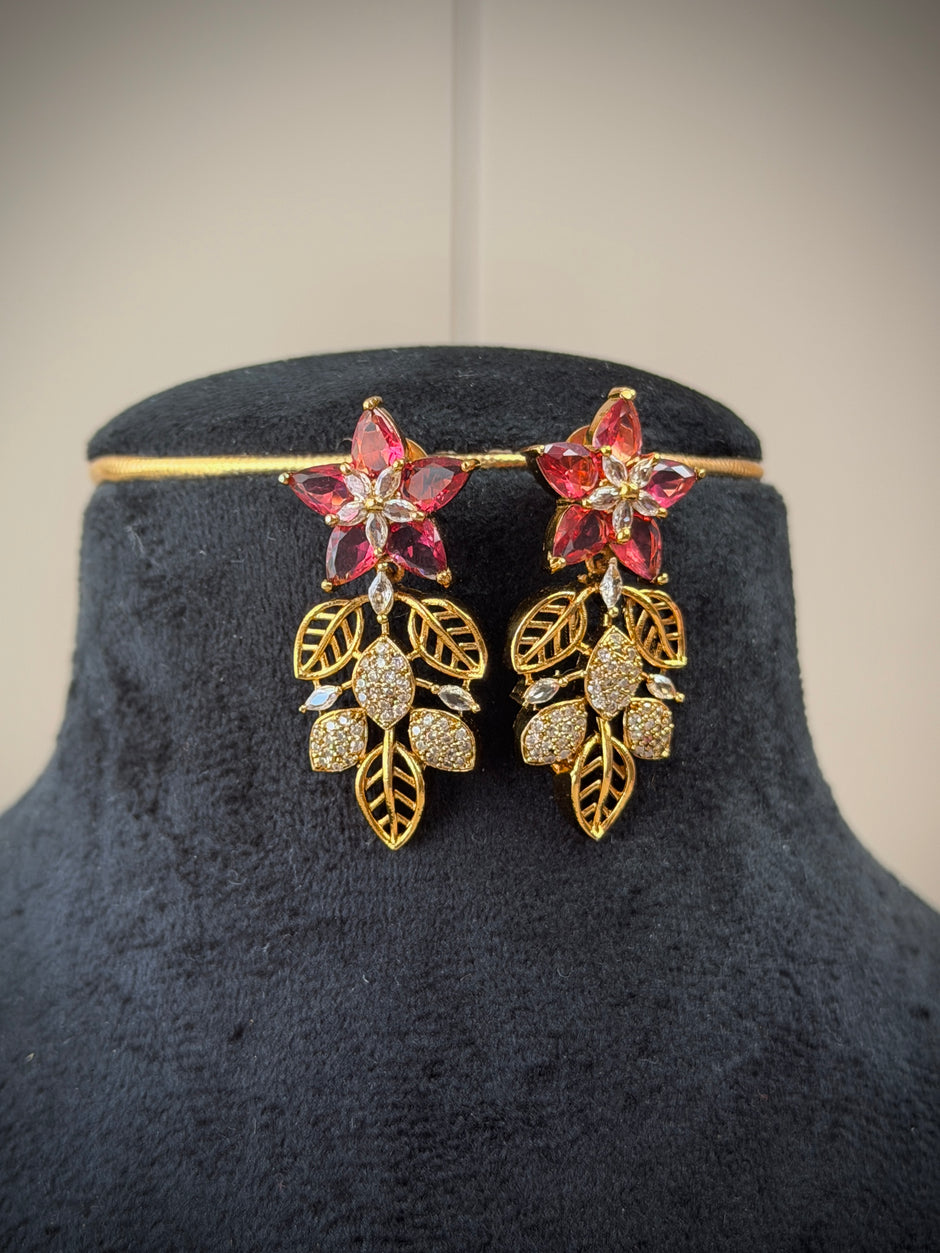Blossom Crystal Flower Necklace Set