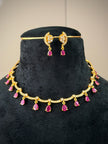 Tear Drop Stone Choker Necklace Set