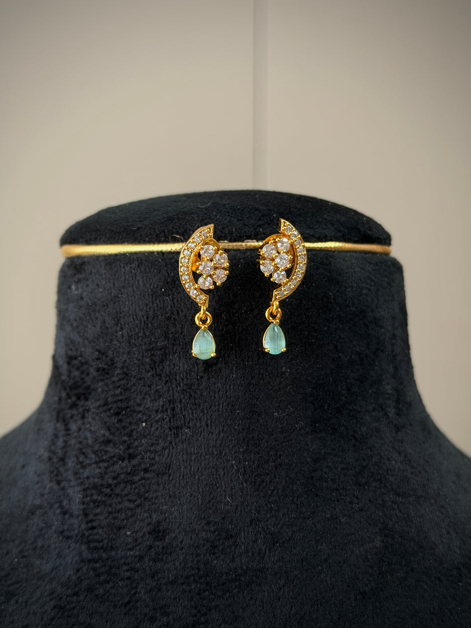 Tear Drop Stone Choker Necklace Set