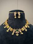 Peacock Green Stone Necklace Set