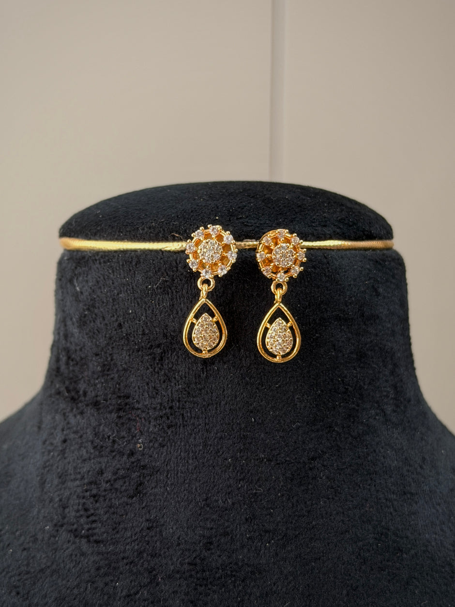 CZ Teardrop Short Necklace Set