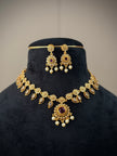Antique Stone Pearl Drop Neckalce Set
