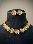 Golden Flower Sunburst Necklace Set